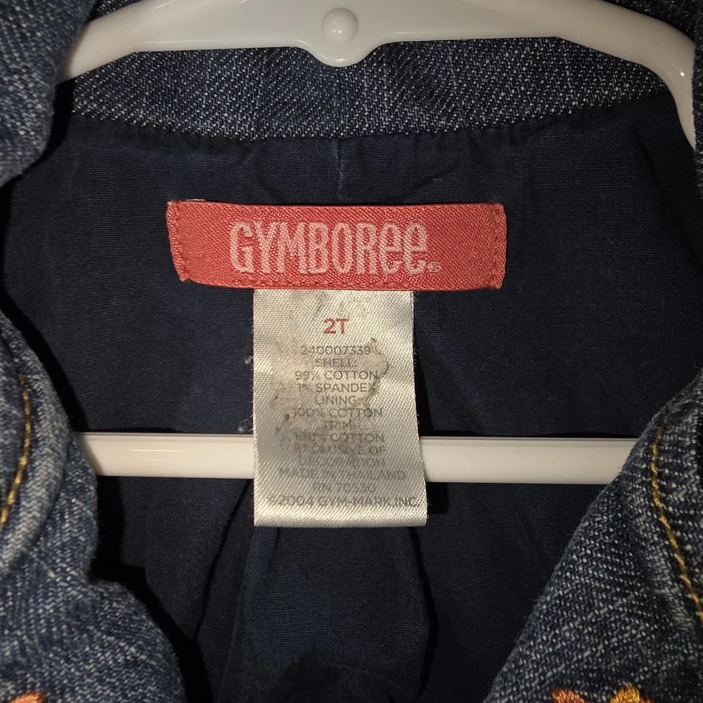 Gymboree WILDFLOWER FIELDS Orange Flower Denim Jean‎ JACKET Girls Sz 2T Y2k